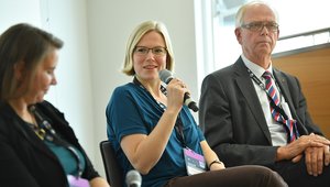 Referenten des GVK-Panels "Verroht der öffentliche Diskurs?" auf den Medientagen München 2017