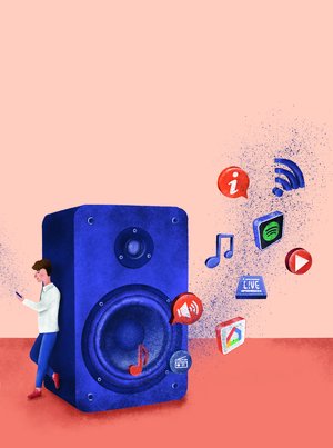 Illustration für das Cover des Digitalisierungsberichts Audio 2018